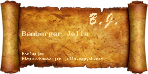 Bamberger Jella névjegykártya